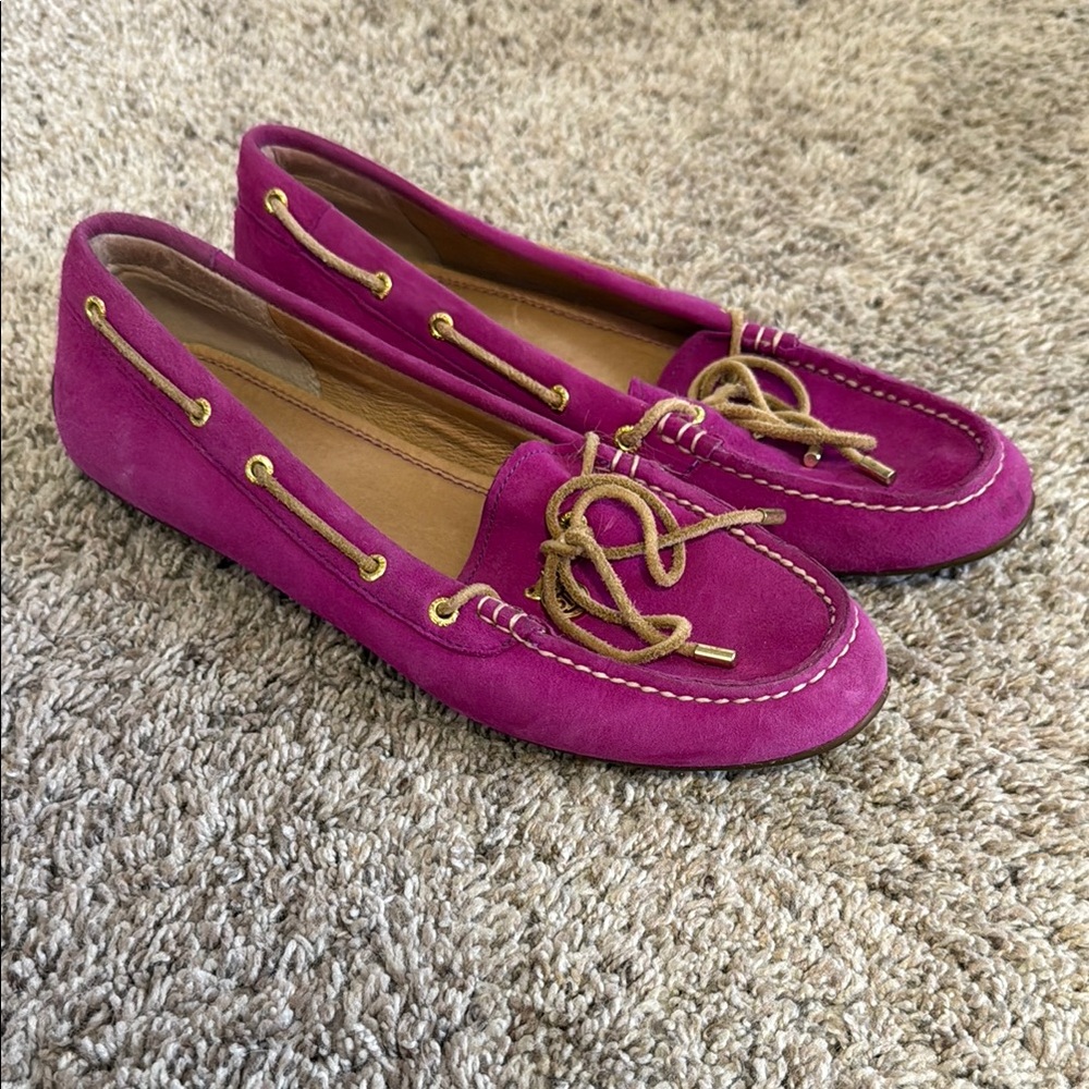 Women's Pink Suede Loafers